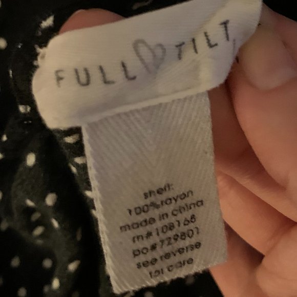 Full Tilt Black & White Polka Dot Off the Shoulder Top 🐧 - Picture 9 of 9